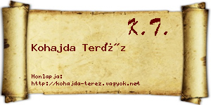 Kohajda Teréz névjegykártya
